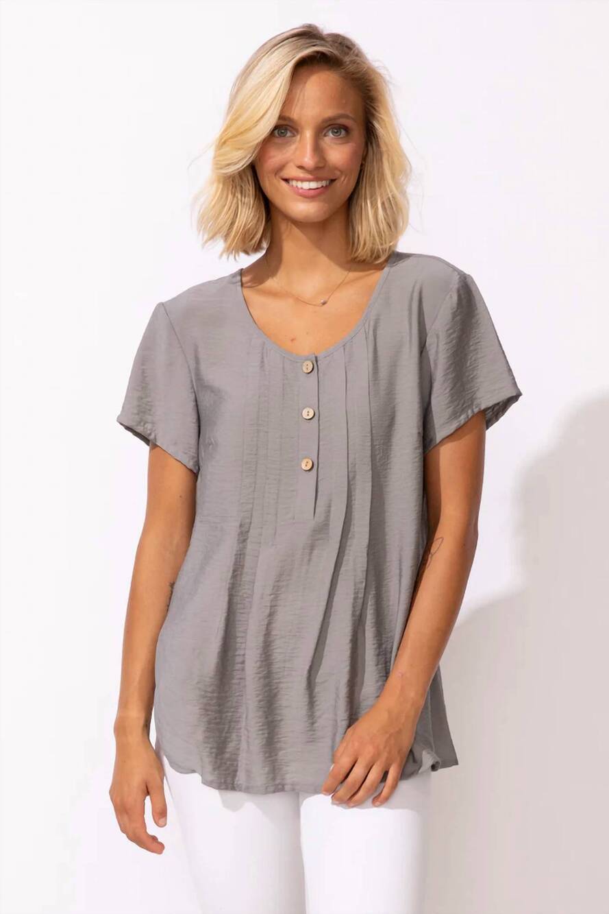 NEW ESCAPE regatta pleated top in fog